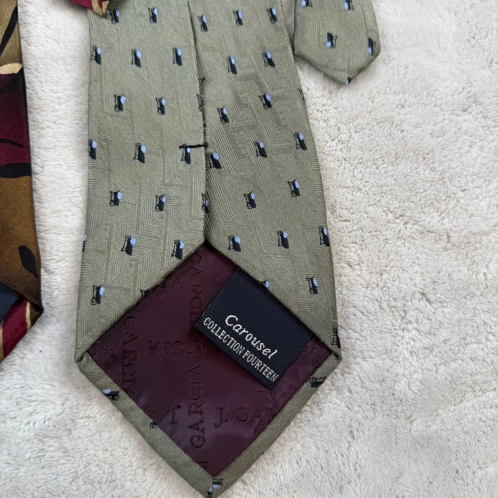 J Garcia Collection Lot of 4 Mens Ties Abstract‎ Pattern Silk Blend